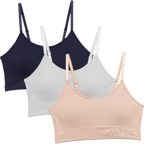 Nautica Seamless Ribbed Bralettes - 3-Pack