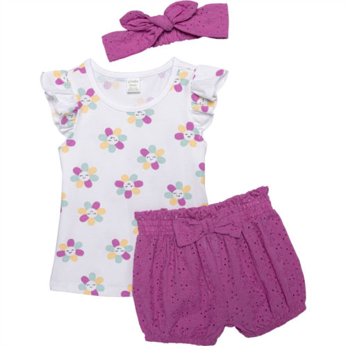 Petit Lem Infant Girls T-Shirt, Bloomers and Headband Set - 3-Piece, Short Sleeve