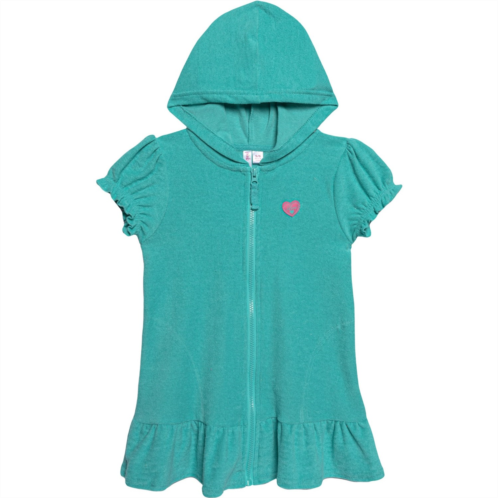Pink Platinum Little Girls Hooded Terry Cover-Up - Short Sleeve
