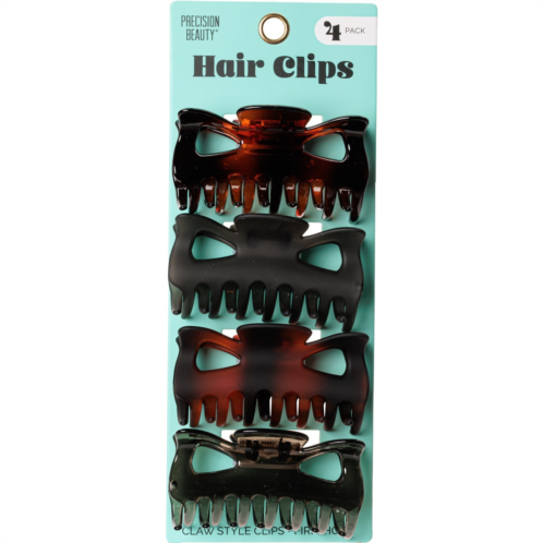 Precision Beauty Claw Hair Clips - 4-Pack