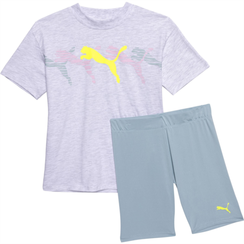 Puma Big Girls Jersey T-Shirt and Biker Shorts Set - Short Sleeve