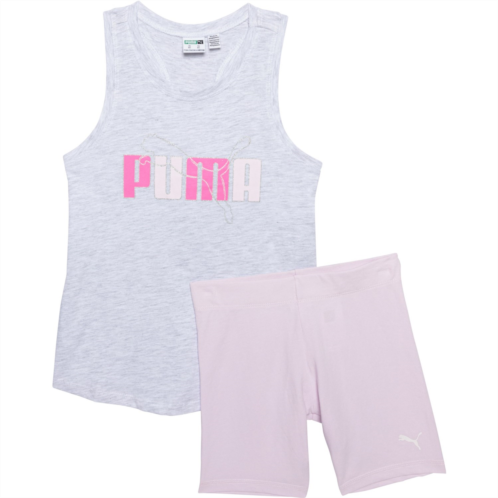 Puma Little Girls Cotton Jersey Tank Top and Bike Shorts Set