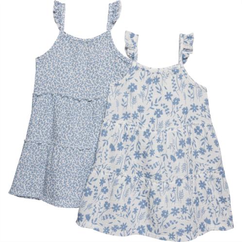 Rabbit + Bear Organic Little Girls Cotton Gauze Dress Set - 2-Pack, Sleeveless