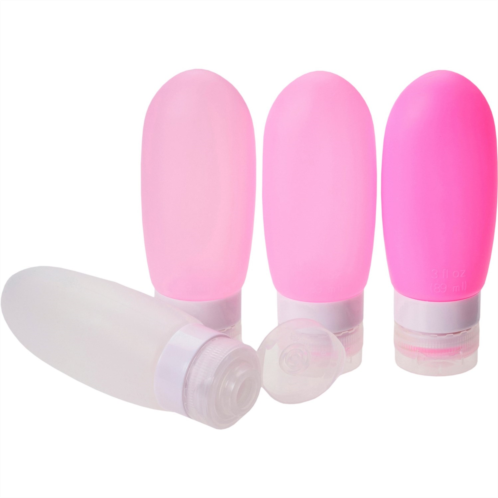 RUBY + CASH Silicone Travel Bottle with Bag Set - 4-Piece, Pink