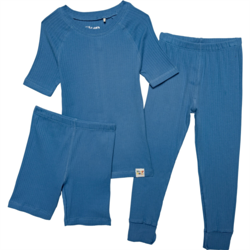 Sleep On It Little Boys Tight Fit Ribbed Pajamas - 3-Piece, Organic Cotton, Short Sleeve