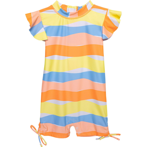 Snapper Rock Infant Girls Good Vibes Flutter Sleeve Sunsuit - UPF 50+