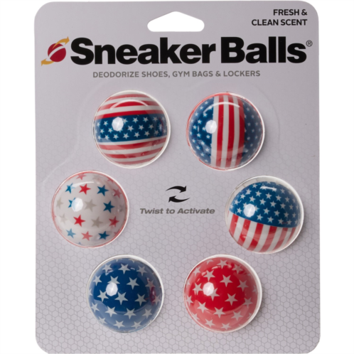 SNEAKER BALLS Patriotic Stars and Flags Shoe Deodorizer - 6-Pack