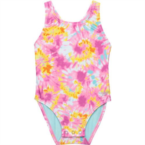 Speedo Infant and Toddler Girls Printed One-Piece Snapsuit Swimsuit - UPF 50+