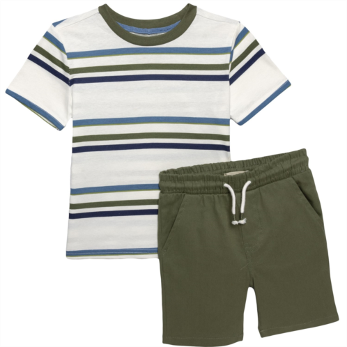 STITCH & STONE Little Boys Stripe T-Shirt and Jogger Shorts Set - Short Sleeve