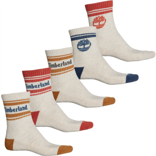 Timberland Multi-Stripe Cushioned Socks - 5-Pack, Crew (For Men)