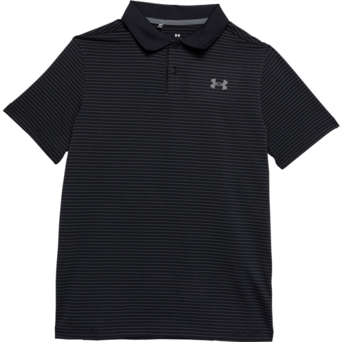 Under Armour Big Boys High-Performance Striped Golf Polo Shirt - UPF 50+, Short Sleeve