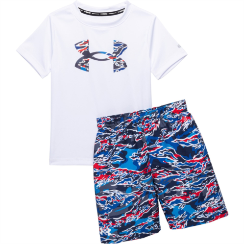 Under Armour Little Boys Hyper Mash Camo Swim Shirt and Shorts Set - Short Sleeve