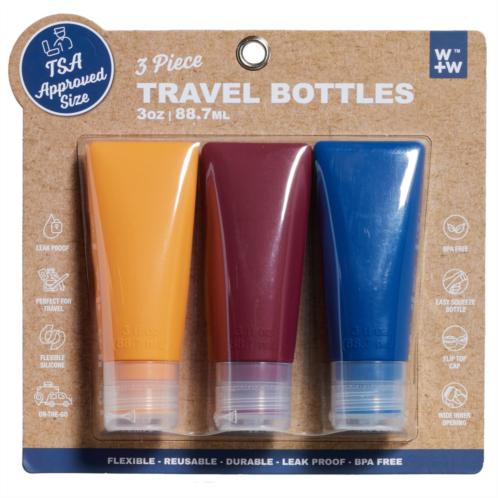 W+W Flip Top Travel Bottles - 3-Pack