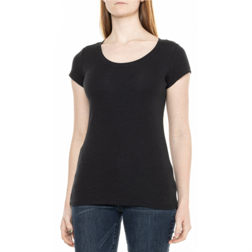 Willow Blossom Ribbed Scoop Neck T-Shirt - Short Sleeve