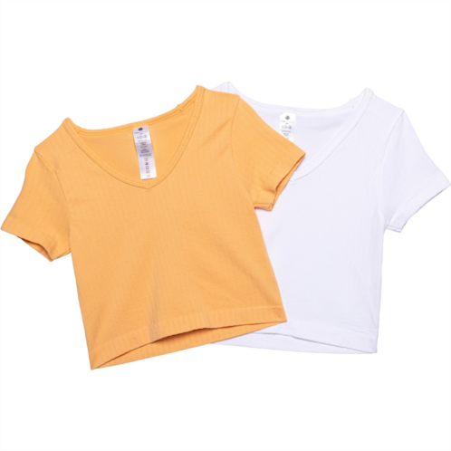 Yogalicious Big Girls Ribbed Seamless Shirt - 2-Pack, Short Sleeve