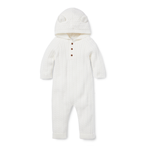 Janie and Jack The Cable Knit Bear Ear Baby One Piece