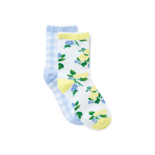 Janie and Jack Lemon And Gingham Sock 2-Pack