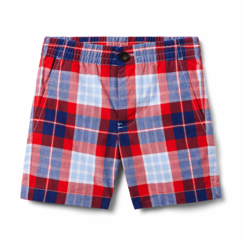 Janie and Jack Plaid Poplin Pull-On Short