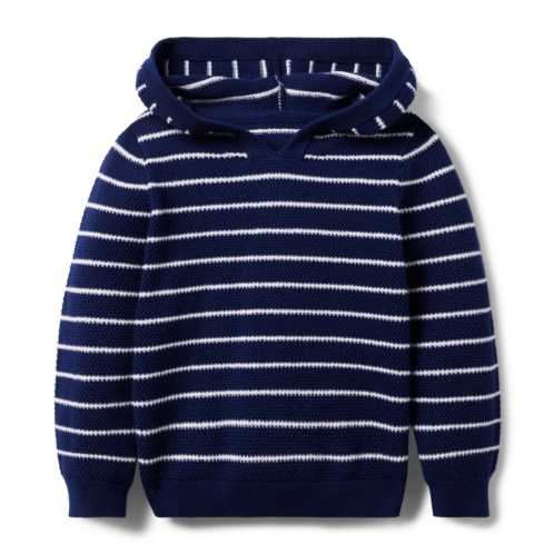 Janie and Jack Striped Textured Hooded Sweater