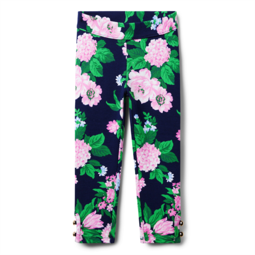 Janie and Jack Floral Button Cuff Ponte Pant
