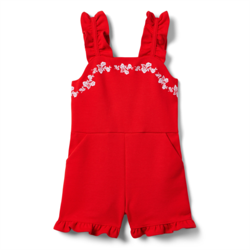 Janie and Jack Embroidered Floral Ponte Romper