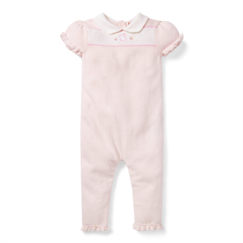 Janie and Jack Baby Embroidered Bunny One-Piece