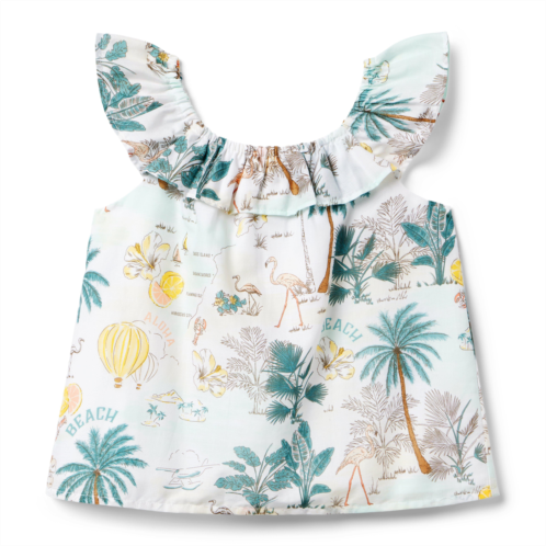 Janie and Jack Tropical Island Ruffle Top