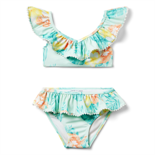 Janie and Jack Recycled Hibiscus 2-Piece Swimsuit