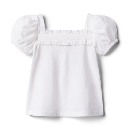 Janie and Jack Puff Sleeve Ruffle Jersey Top