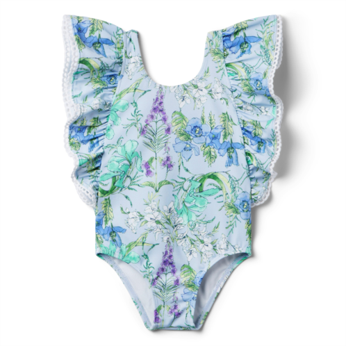 Janie and Jack Recycled Floral Ruffle Swimsuit