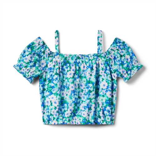 Janie and Jack Floral Cold Shoulder Chiffon Top