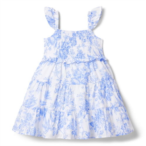 Janie and Jack Floral Toile Smocked Tiered Dress