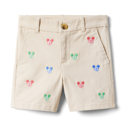 Janie and Jack Disney Mickey Mouse Embroidered Twill Short