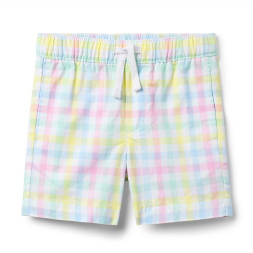 Janie and Jack Gingham Poplin Pull-On Short