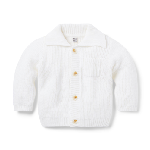 Janie and Jack Baby Ribbed Collar Cardigan