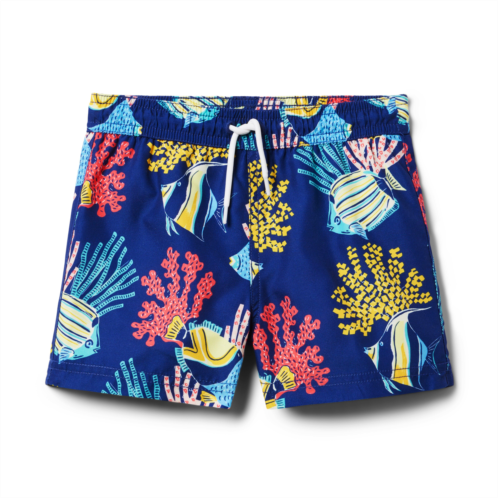 Janie and Jack Recycled Coral Fish Swim Trunk