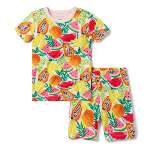 Janie and Jack Good Night Short Pajama in Tropical Fruit