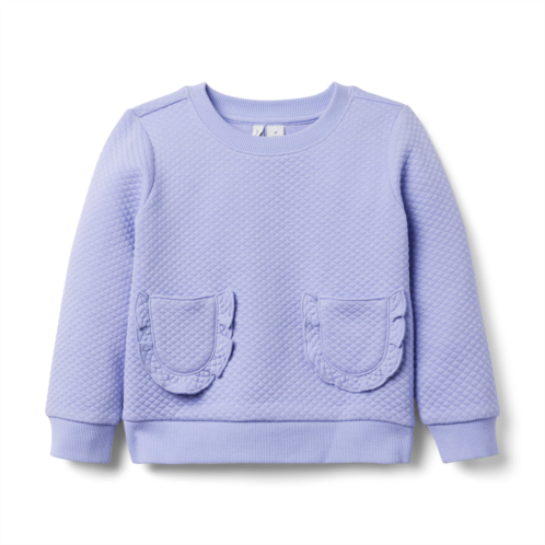Janie and Jack Quilted Jacquard Ruffle Pocket Sweatshirt