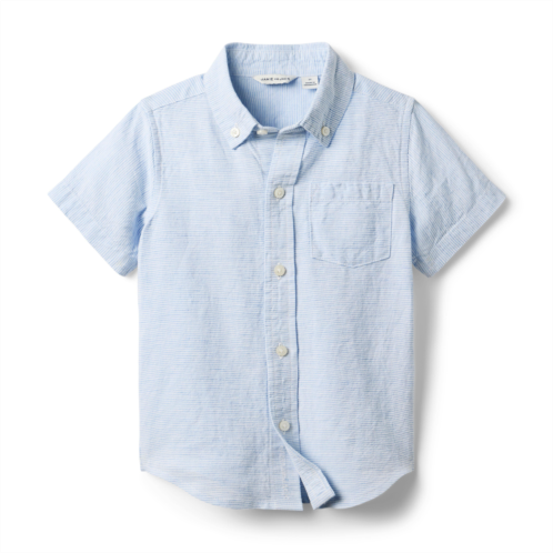 Janie and Jack Striped Linen-Cotton Shirt