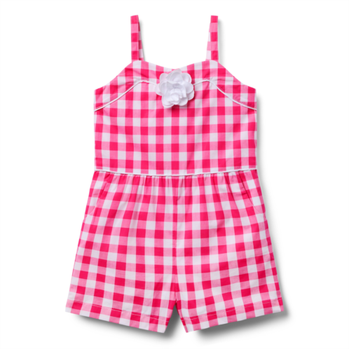 Janie and Jack Gingham Rosette Romper