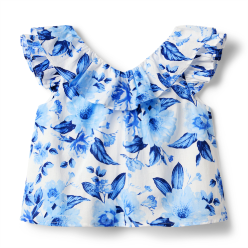 Janie and Jack Floral Ruffle Top