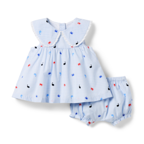 Janie and Jack Baby Gingham Sea Animal Matching Set