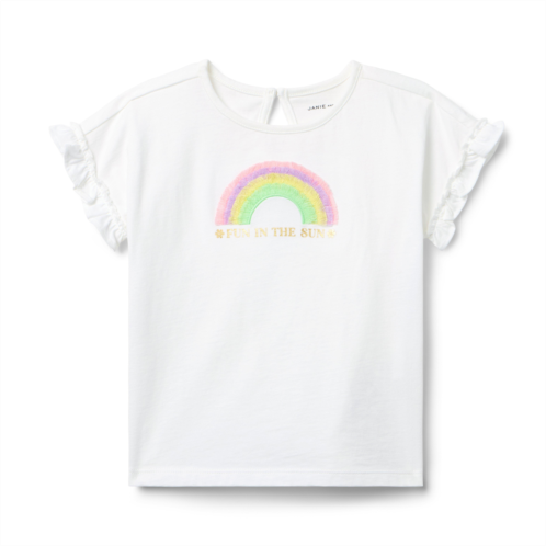 Janie and Jack Rainbow Ruffle Sleeve Tee