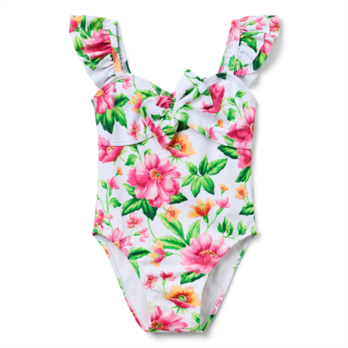 Janie and Jack Recycled Floral Twist Front Swimsuit