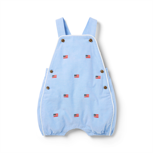 Janie and Jack Baby Embroidered Flag Overall