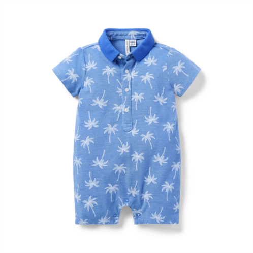 Janie and Jack Baby Palm Polo Romper