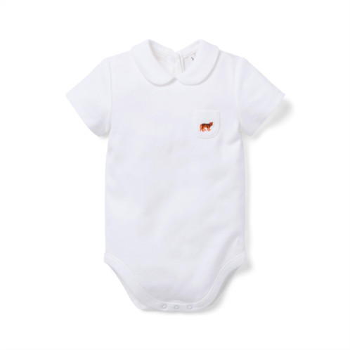 Janie and Jack Baby Embroidered Tiger Polo Bodysuit