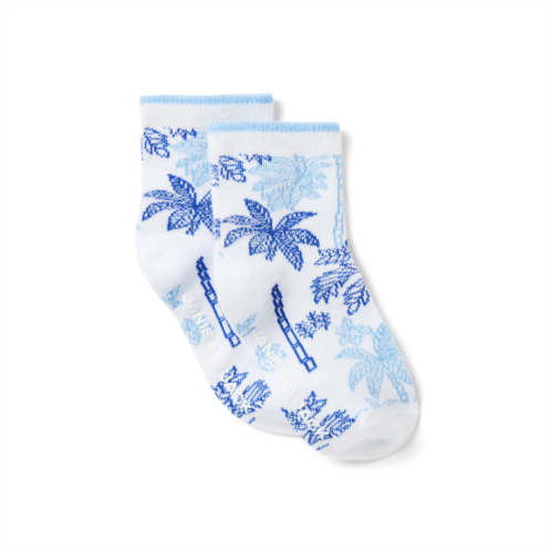 Janie and Jack Baby Palm Toile Sock