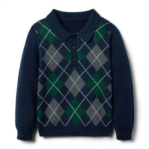 Janie and Jack Argyle Polo Sweater