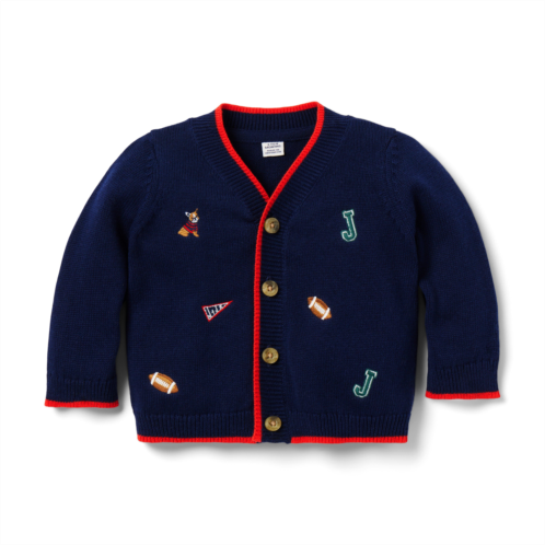 Janie and Jack Baby Embroidered Varsity Cardigan